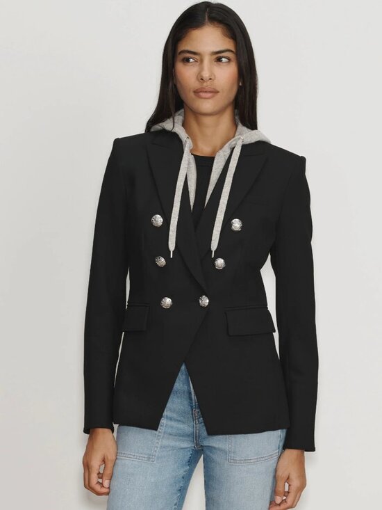 Veronica Beard Jackets & Blazers - Veronica Beard Miller Dickey Blazer Black Silver Crest Buttons Jacket Size 10